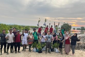 Penanaman Mangrove oleh DKP Provinsi Jawa Timur bersama Mahasiswa Universitas Trunojoyo Madura dan Mahasiswa STAIS Bangkalan