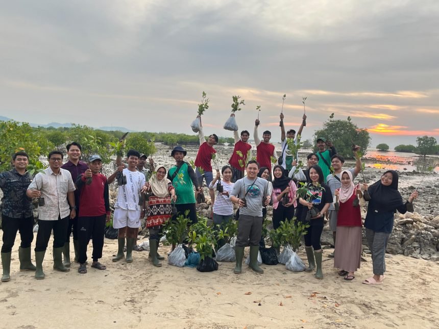 Penanaman Mangrove oleh DKP Provinsi Jawa Timur bersama Mahasiswa Universitas Trunojoyo Madura dan Mahasiswa STAIS Bangkalan