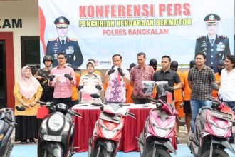 Polres Bangkalan Tangkap 9 Tersangka dari 8 Kasus Curanmor