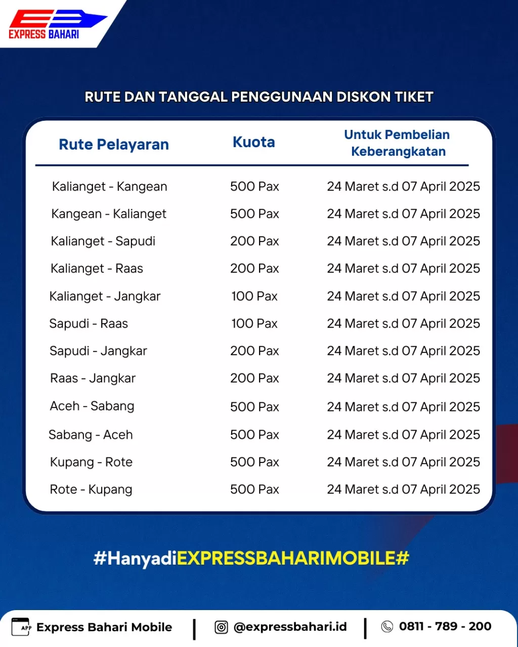 Express Bahari Sumenep Diskon Pembelian Tiket untuk Angkutan Mudik Lebaran 2025
